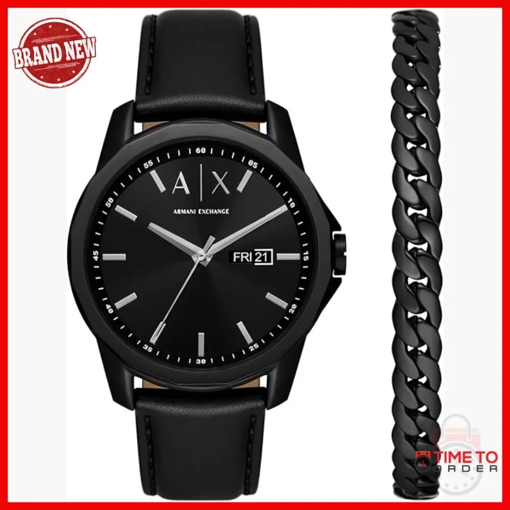 Men's Chronograph Watch, Leather Band, Stainless Steel, Water Resistant